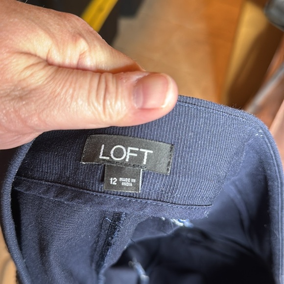 NWOT LOFT Blue High Waist Embroidered Beaded Pineapple Shorts Size 12 - Picture 8 of 9